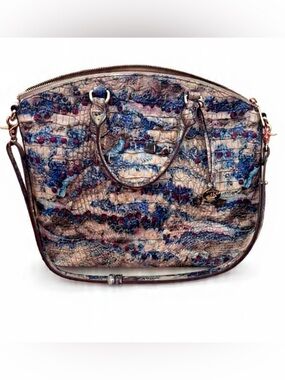 Brahmin Leather Bag in Multicolor Textured Print